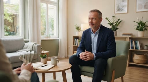 Ruhiger Beratungsraum mit natürlichem Licht